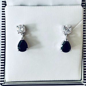 Black Cubic Zirconia Teardrop Earrings